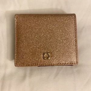Kate Spade pink sparkle bifold wallet / card case
